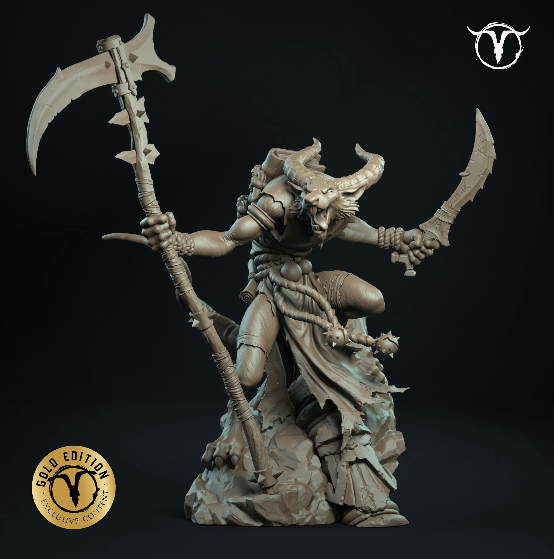 Akelarre Models Murktail Damned Nezumi Gold figurine résine 80 mm
