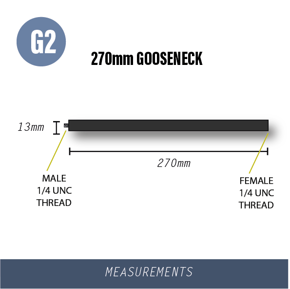 GLOFORCE COMPONENTS G2 Gooseneck bras flexible 270mm souple