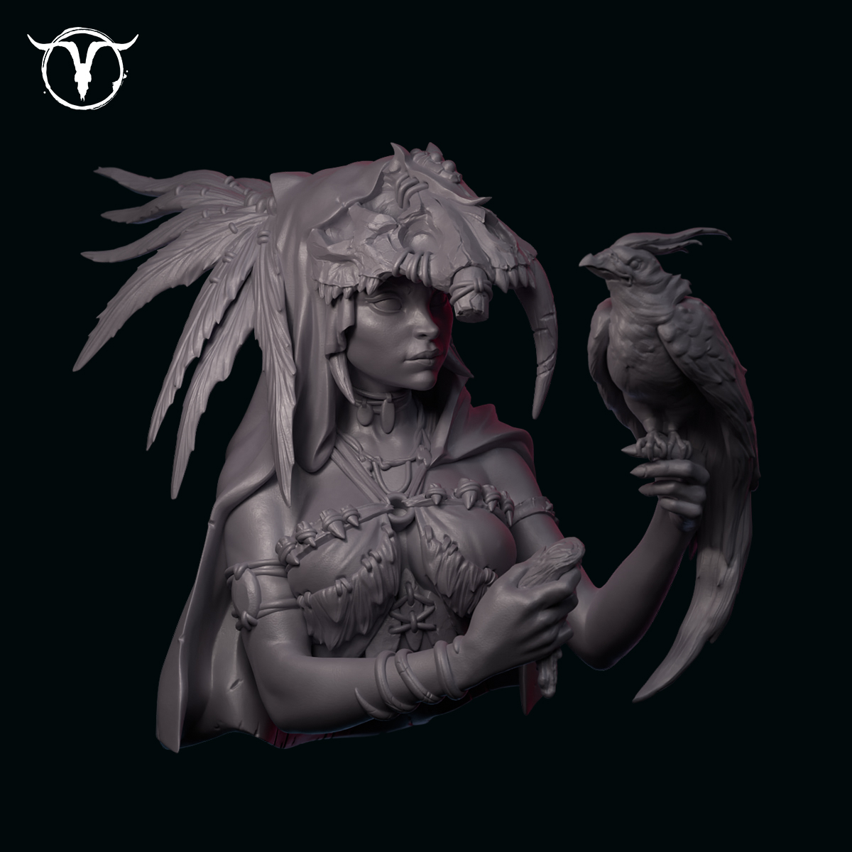 Akelarre Models Busts Vanna Grimnir buste résine chamane oiseau