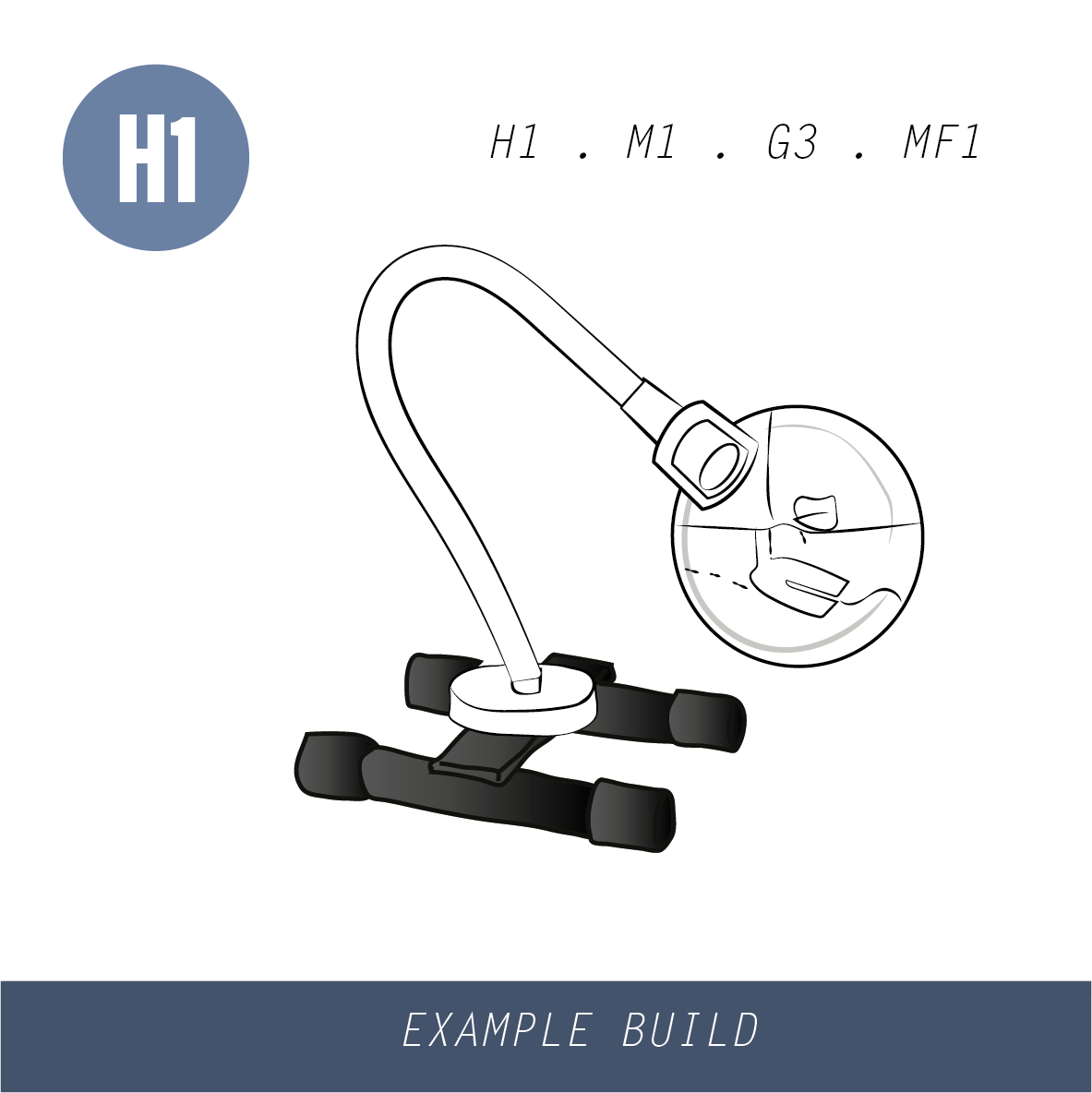 Gloforce Components H1-Small H Stand support noir jaune léger