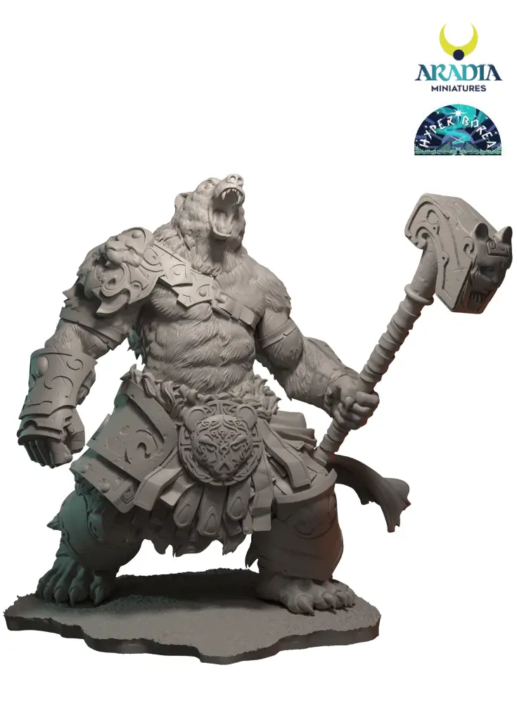 Hyperborea Bearserker figurine résine guerrier ours