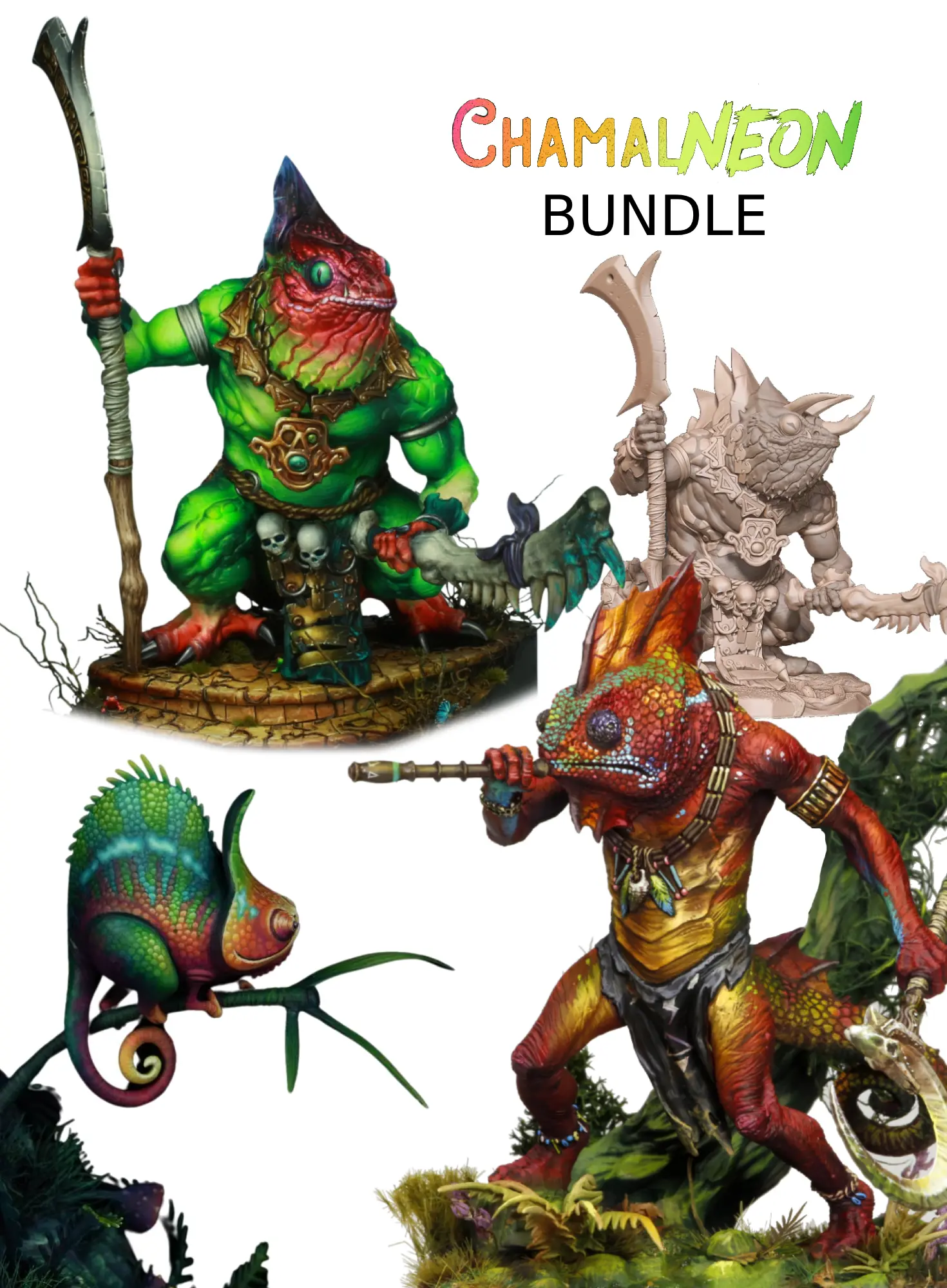 Aradia Classic Fantasy ChamalNEON figurine résine lot bundle