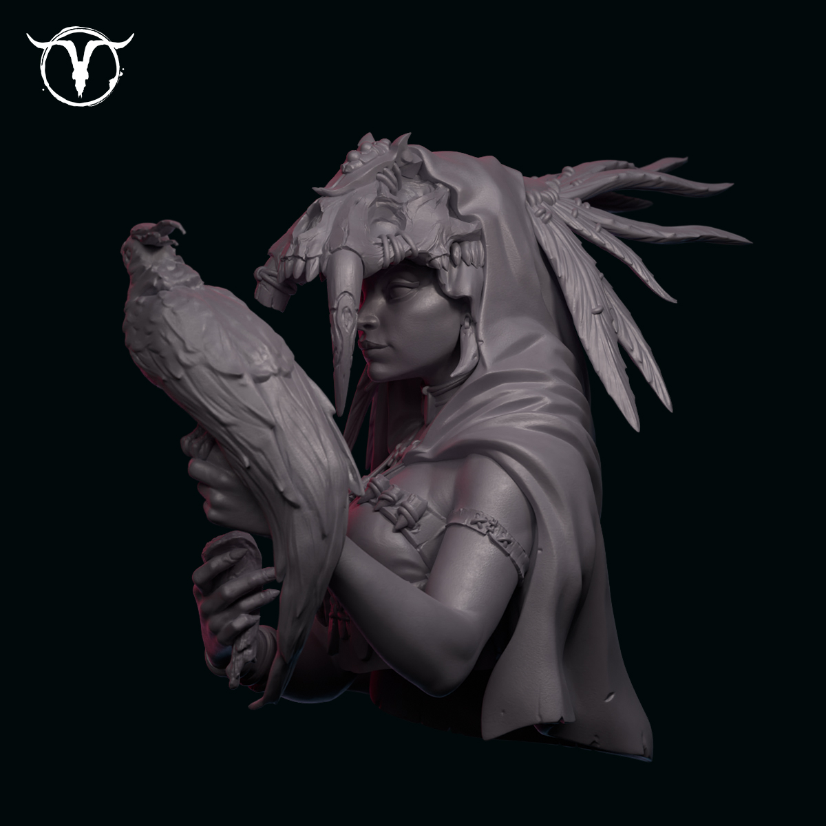 Akelarre Models Busts Vanna Grimnir buste résine chamane oiseau