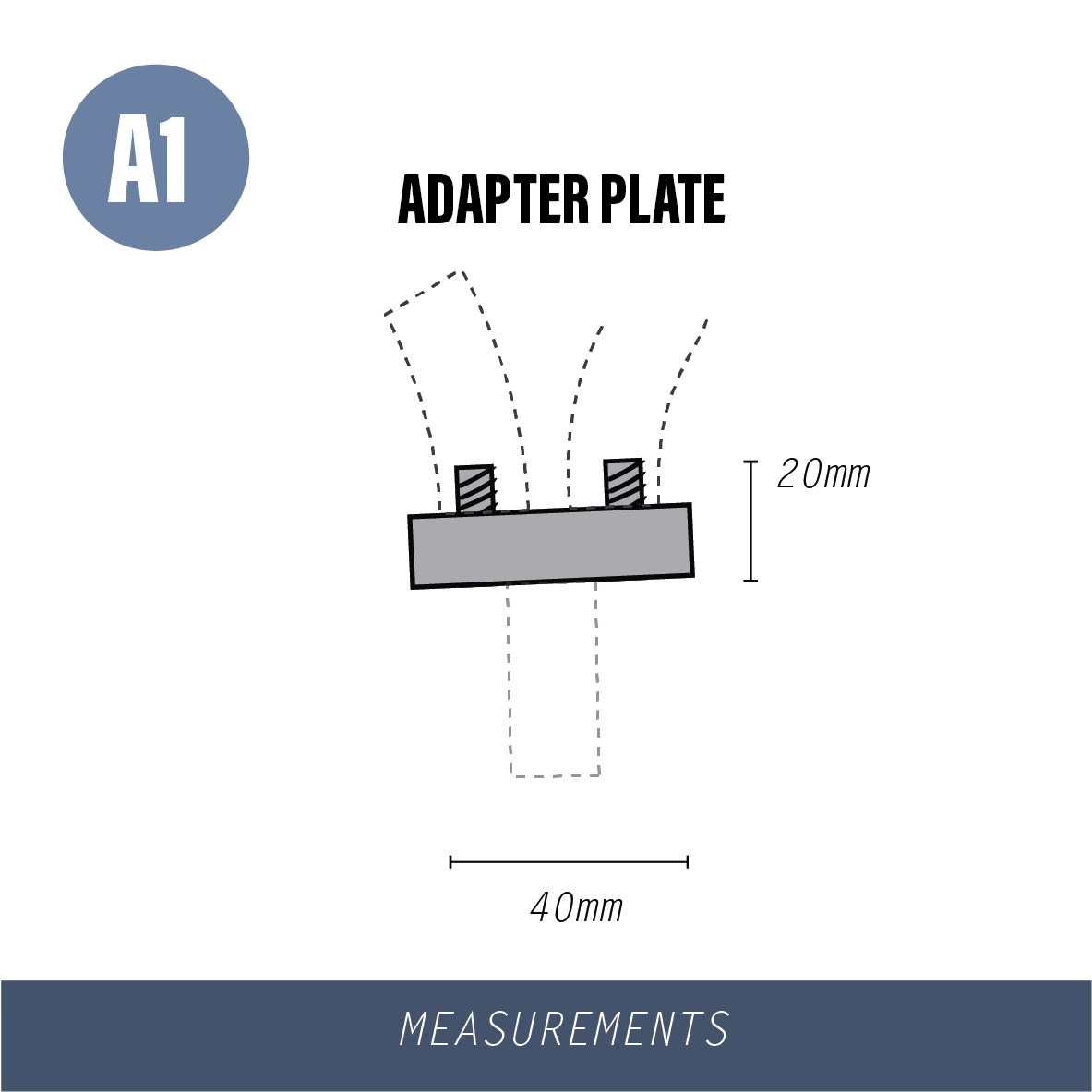 Gloforce Components A1-Adapter Plate plaque Y 1/4 double