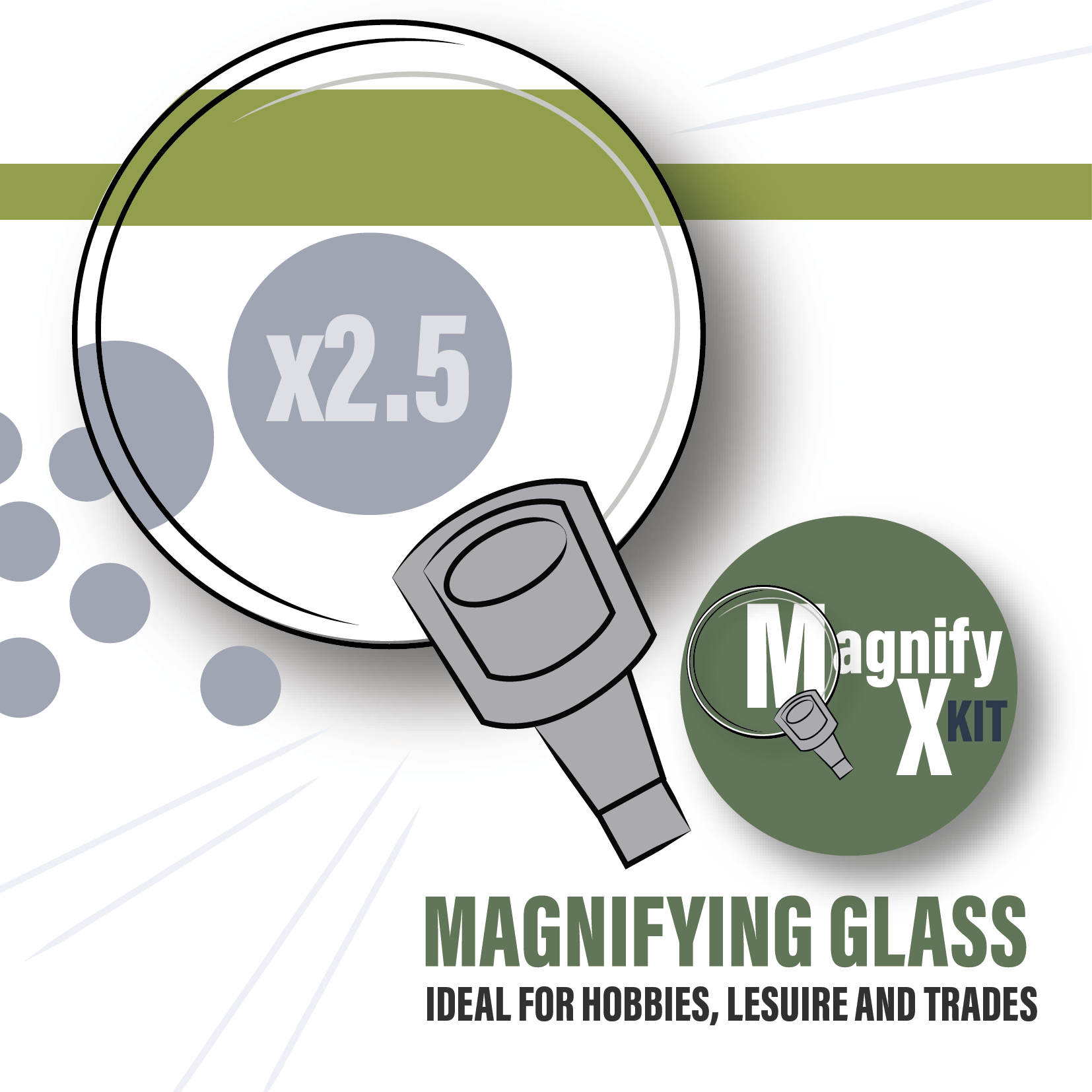 Gloforce Magnify X Kit loupe 2,5x inset 4x double bras