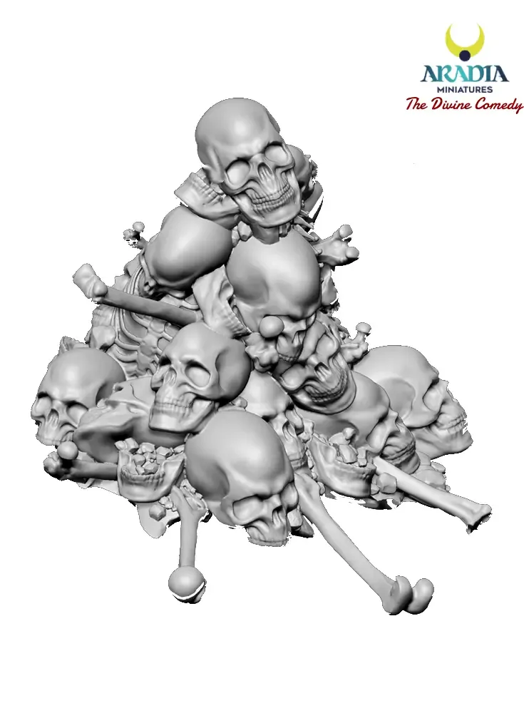 Aradia Minis Dante's Divine Comedy Pile of skulls figurine résine