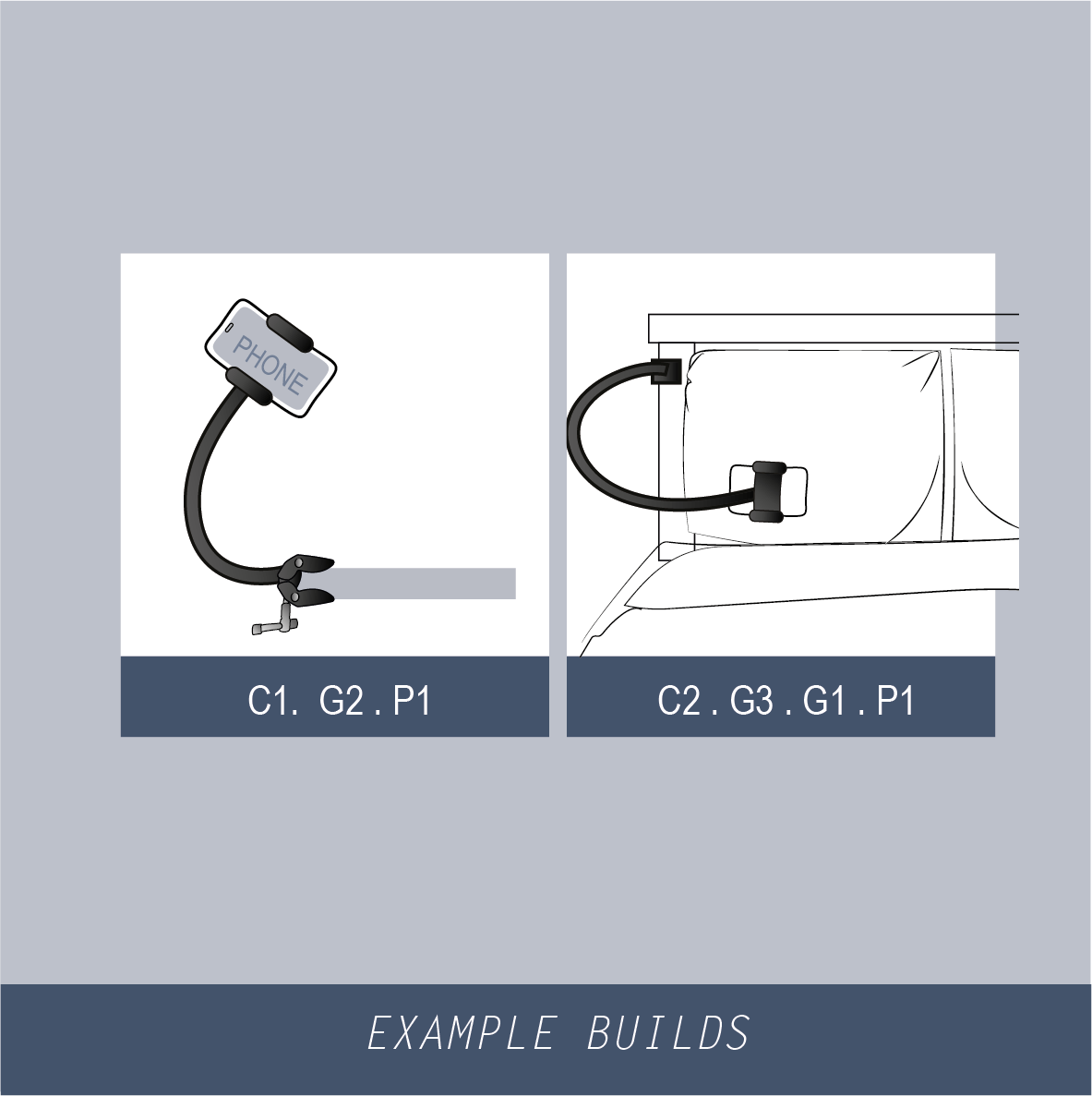 GLOFORCE COMPONENTS P1 Support téléphone mains libres