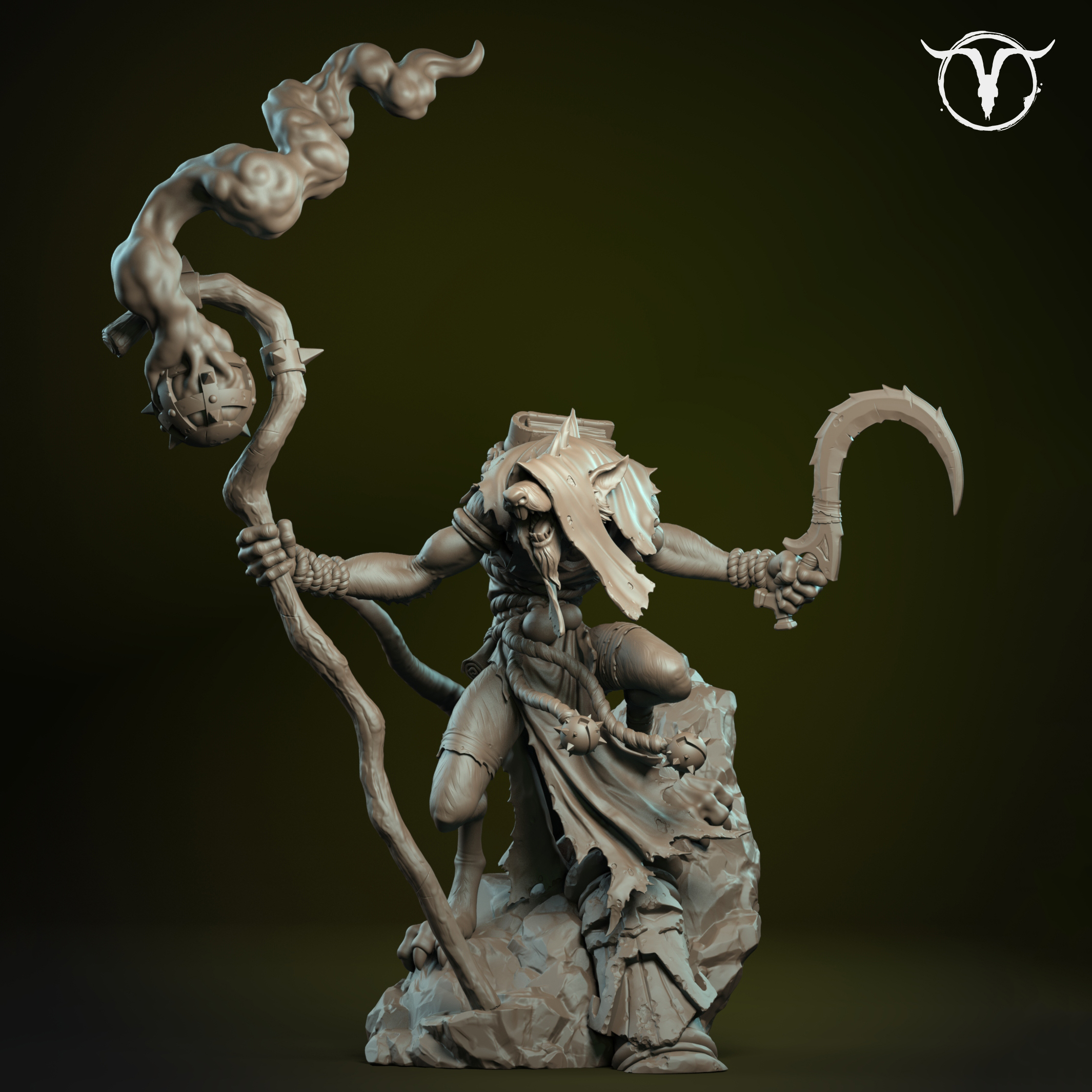 Akelarre Models Murktail Damned Nezumi Gold figurine résine 80 mm