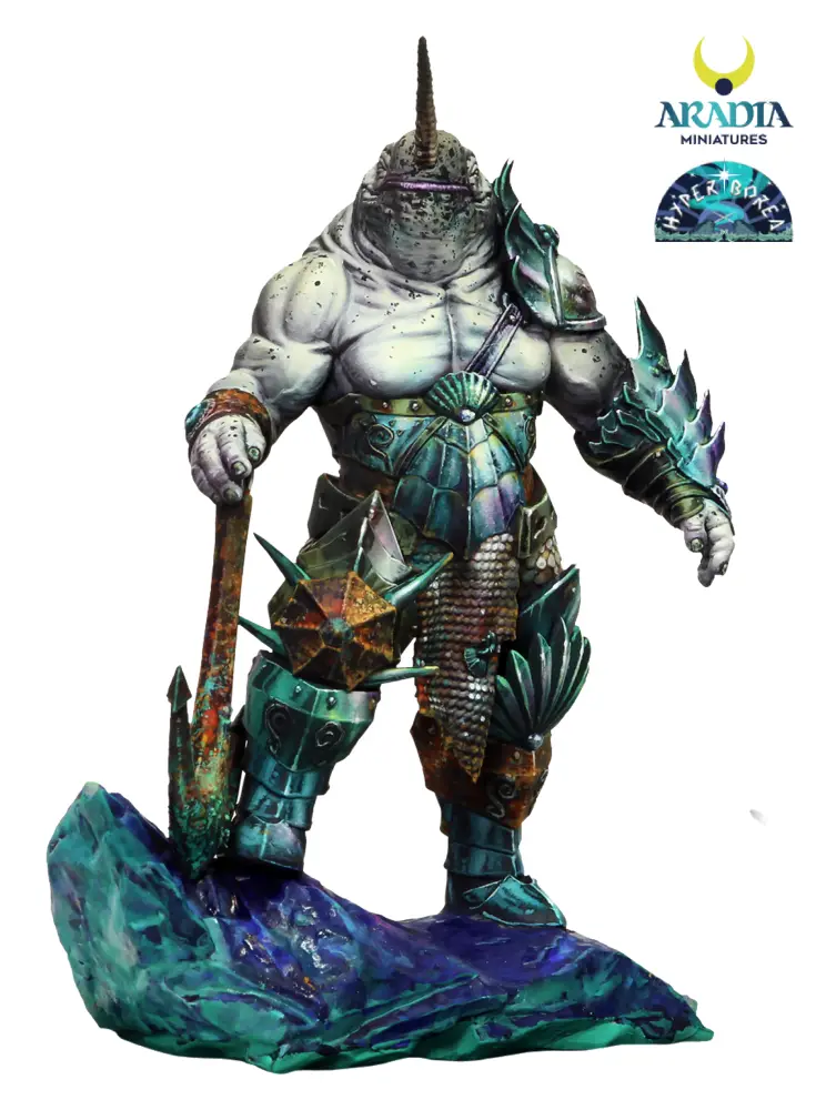 Aradia Minis Hyperborea Narwald figurine résine licorne arctique