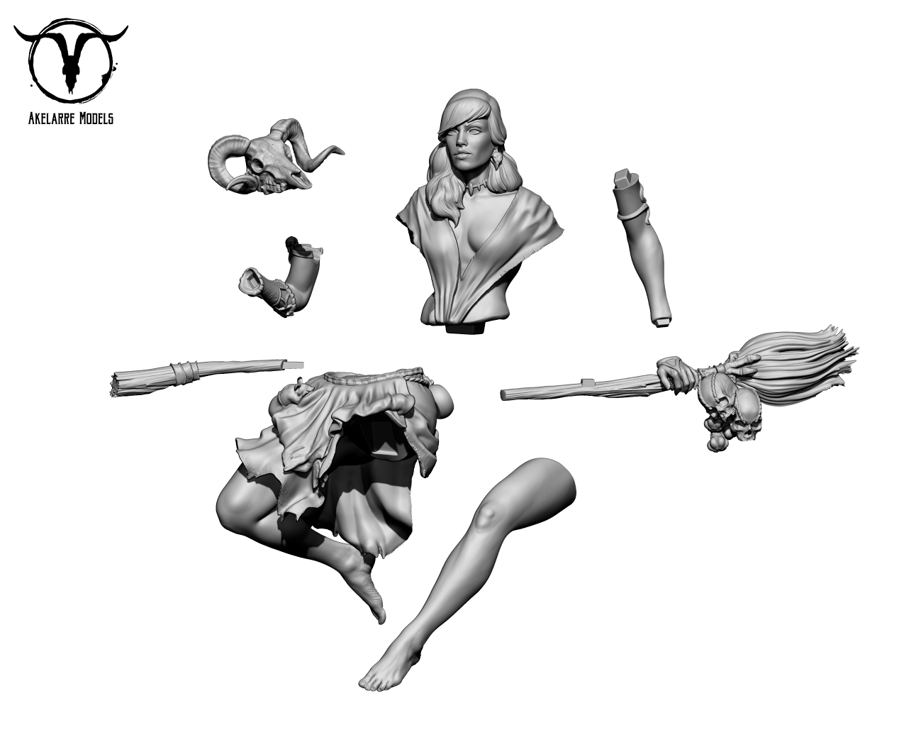 Akelarre Models Ilun 75mm figurine en résine sorcière