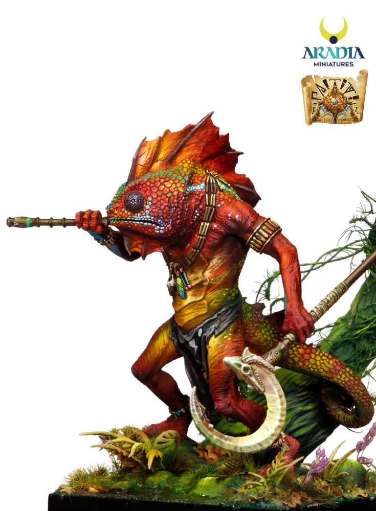 Aradia Minis Paititi Xlaloc figurine résine homme caméléon