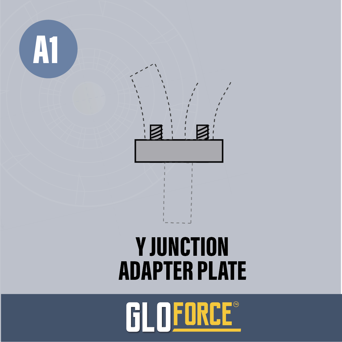Gloforce Components A1-Adapter Plate plaque Y 1/4 double