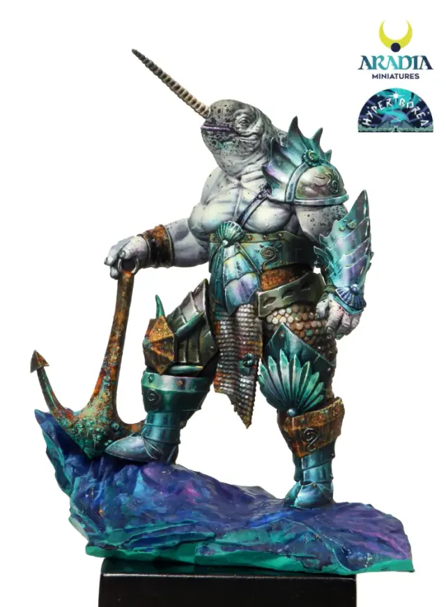 Aradia Minis Hyperborea Narwald figurine résine licorne arctique