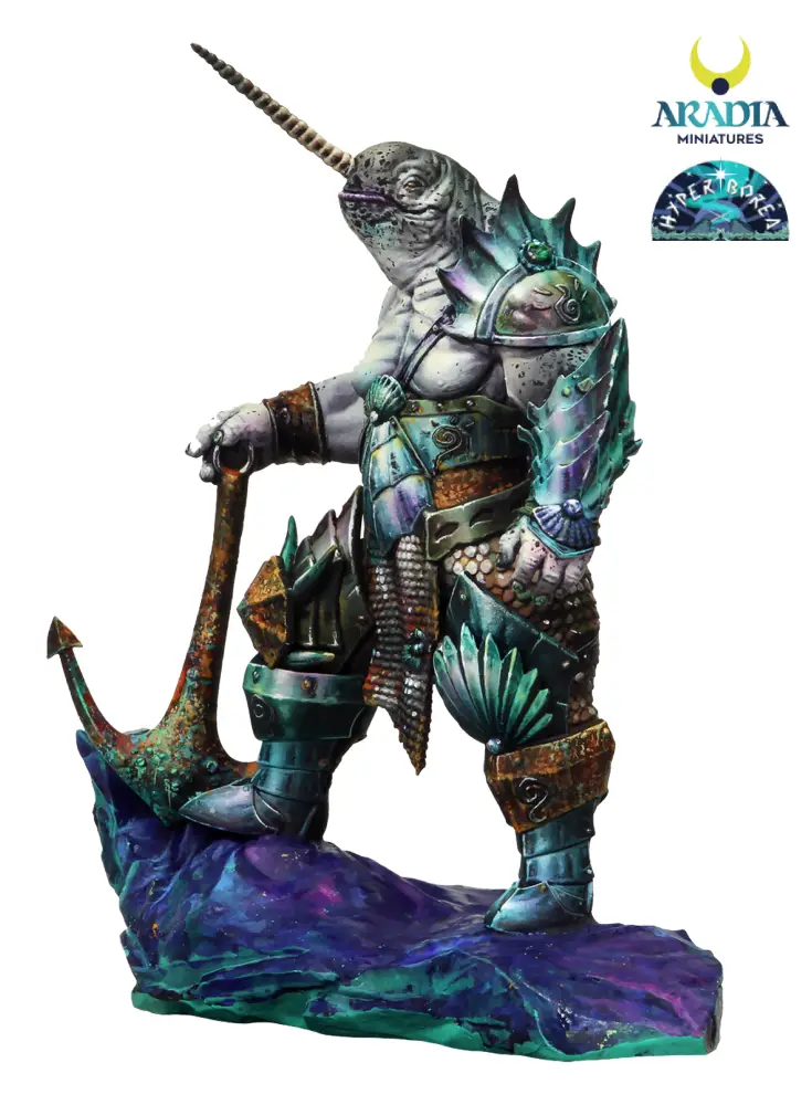 Aradia Minis Hyperborea Narwald figurine résine licorne arctique