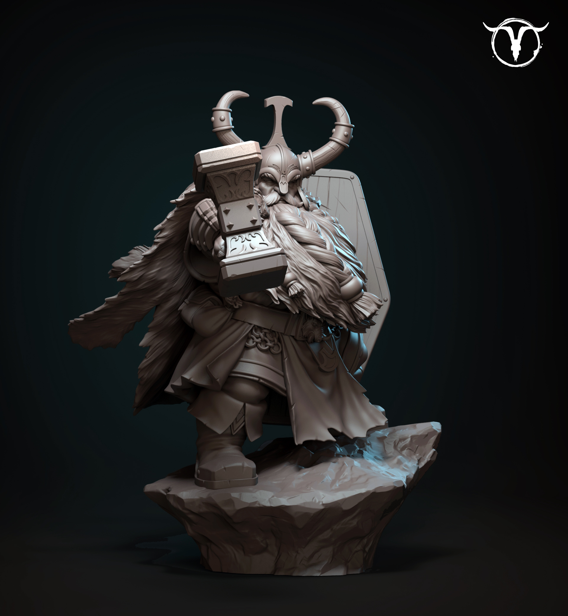 Akelarre Models 75/80 mm Durgan Hammerfist figurine nain résine