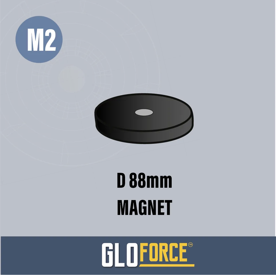 GloForce COMPONENTS M2-MAGNET Aimant 88mm 40kg Caoutchouté