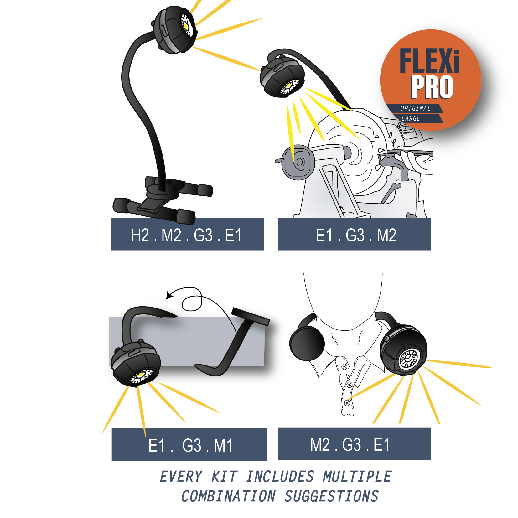 GLOFORCE FLEXi Pro Kit lampe 450mm aimant 88mm pour peinture