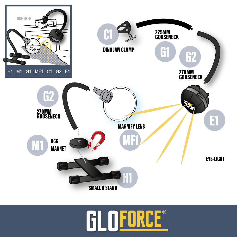 GLOFORCE COMBO FULL Kit complet lampe supports peinture