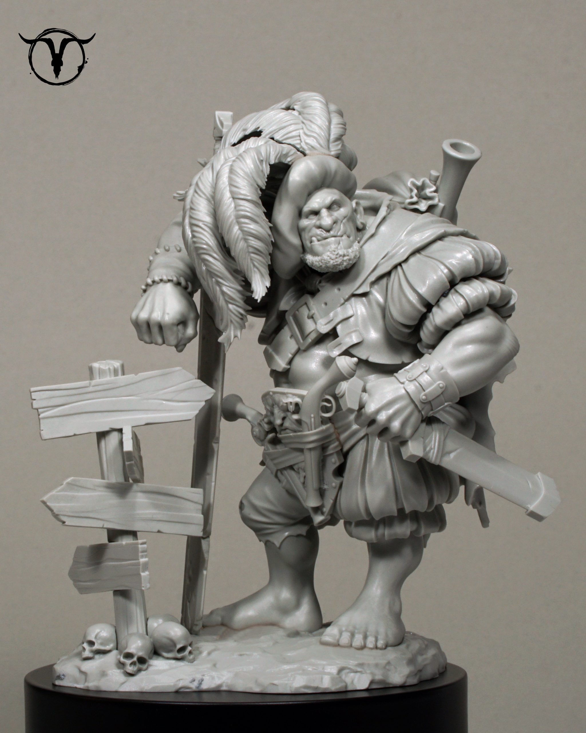 Akelarre Models Marduk Ogre 80mm figurine résine gold