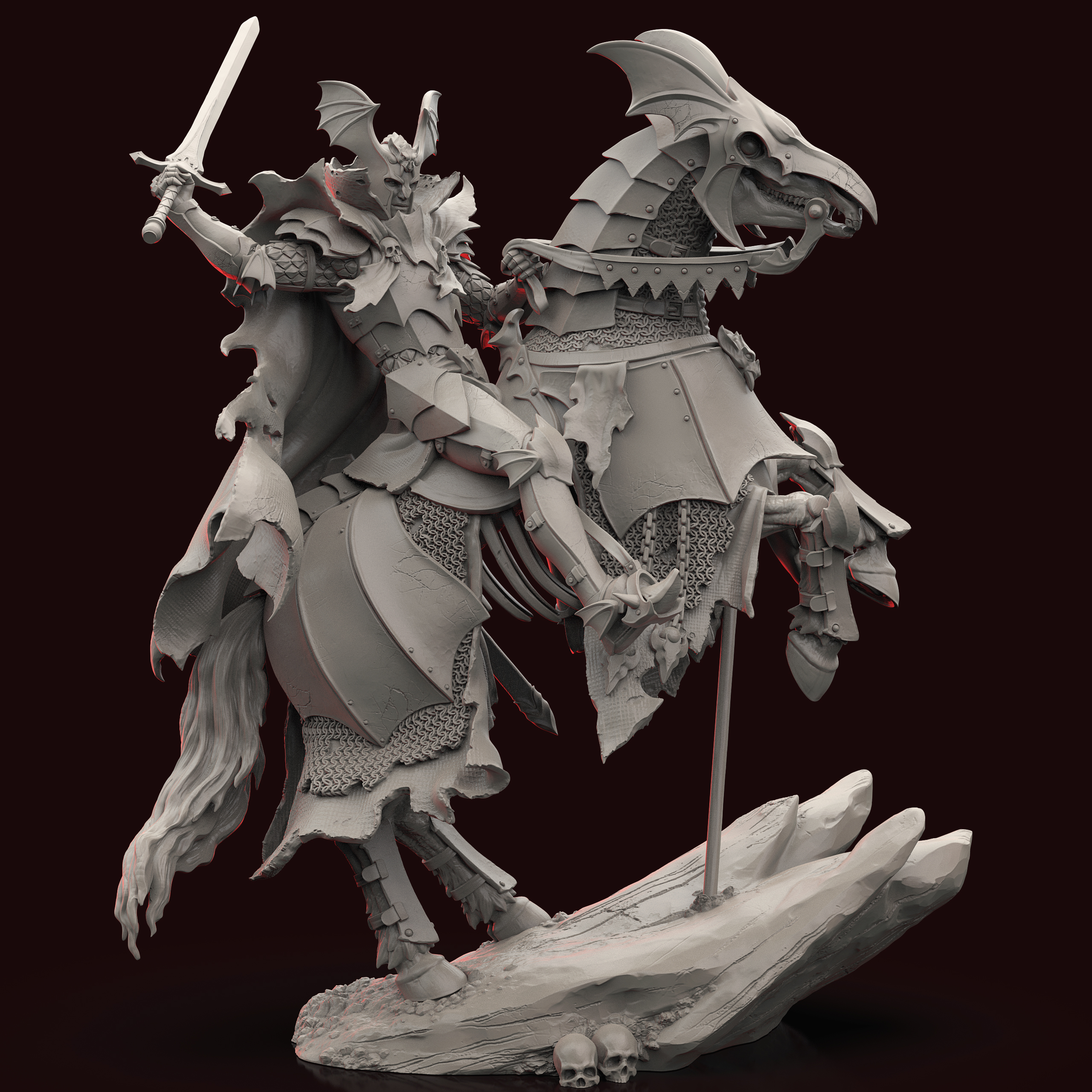 Akelarre Models Mounted Dracul Lord Undead figurine résine 80mm