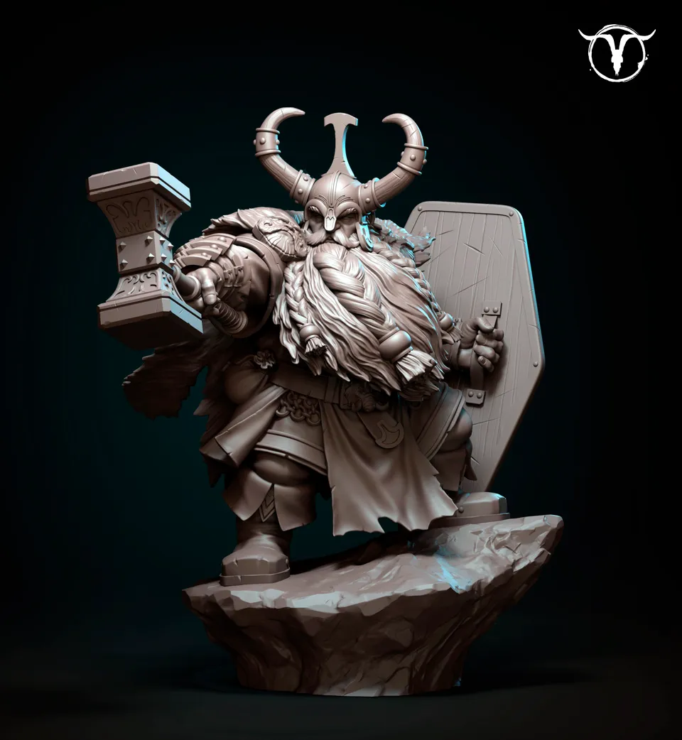 Akelarre Models 75/80 mm Durgan Hammerfist figurine nain résine