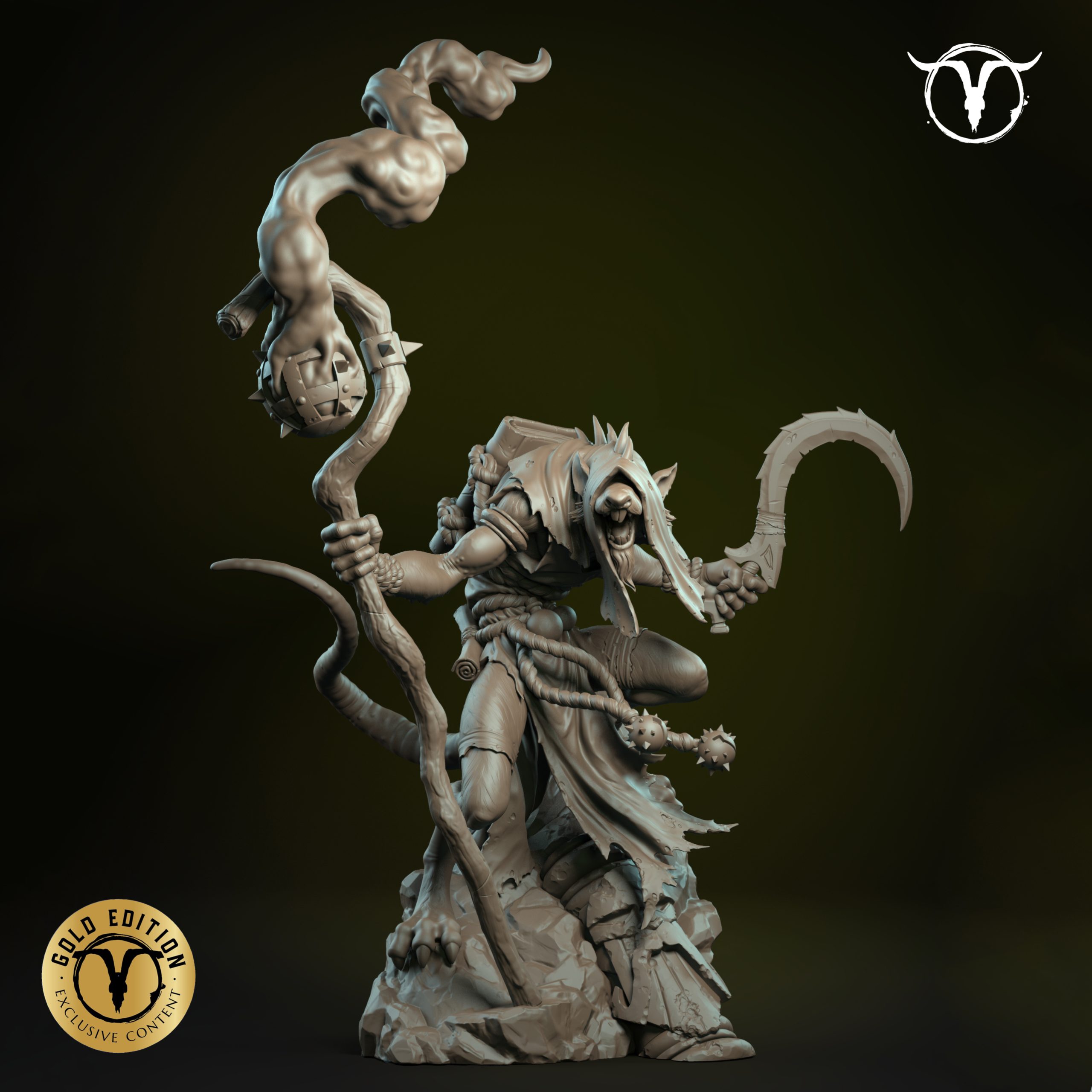 Akelarre Models Murktail Damned Nezumi Gold figurine résine 80 mm