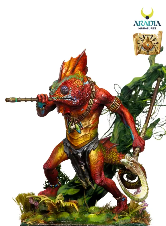 Aradia Minis Paititi Xlaloc figurine résine homme caméléon