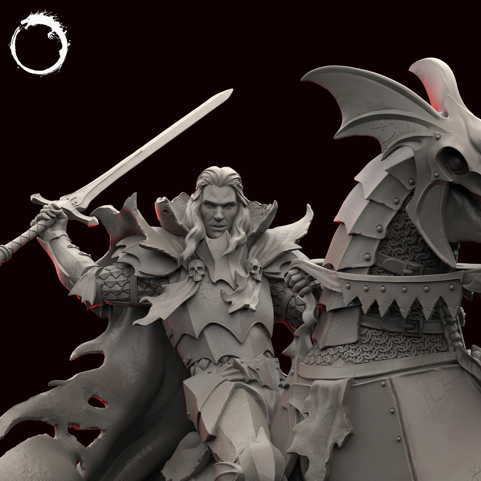 Akelarre Models Mounted Dracul Lord Undead figurine résine 80mm