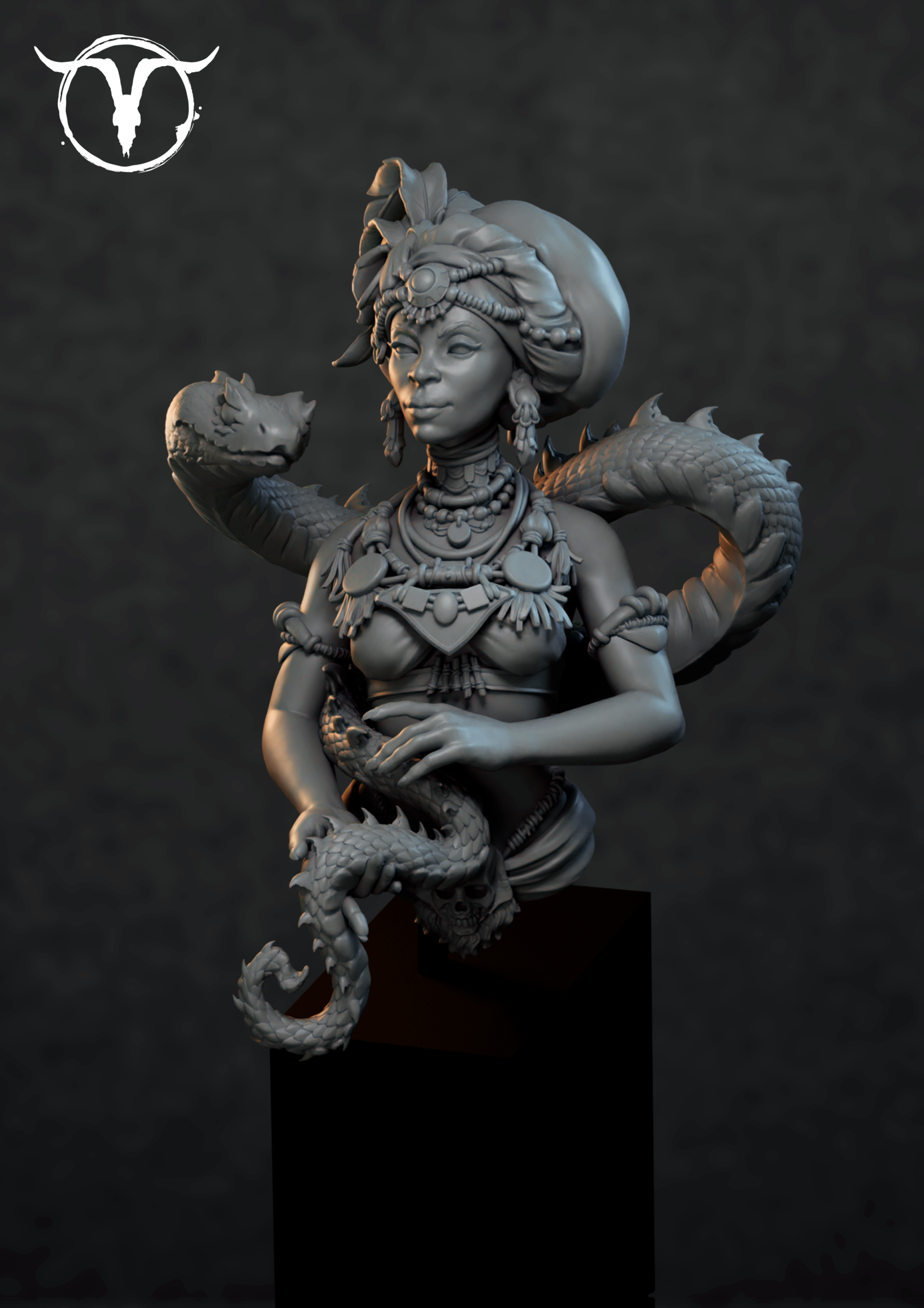 Akelarre Models Busts Mambo Naga buste résine prêtresse serpent