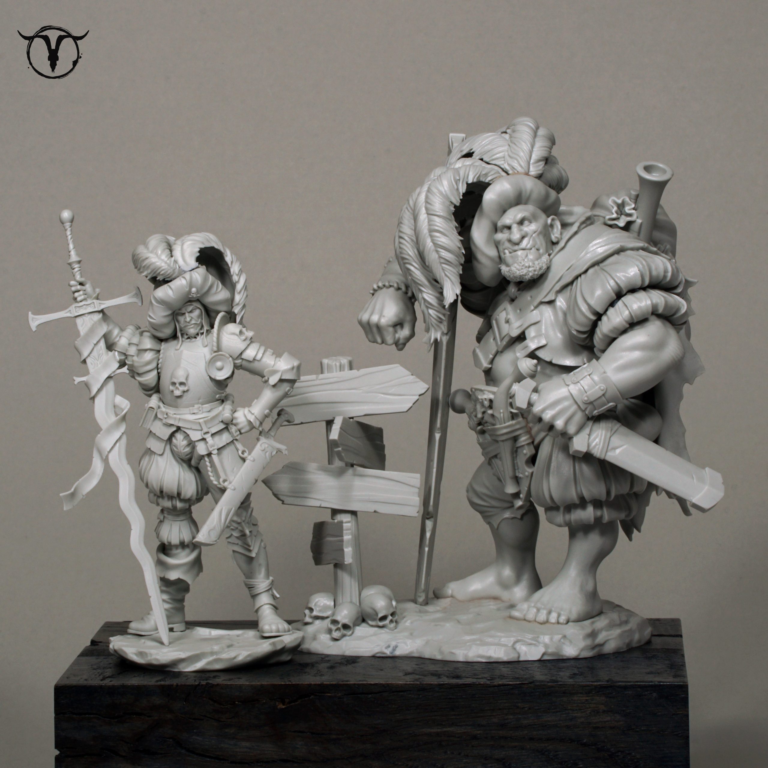Akelarre Models Marduk Ogre 80mm figurine résine gold