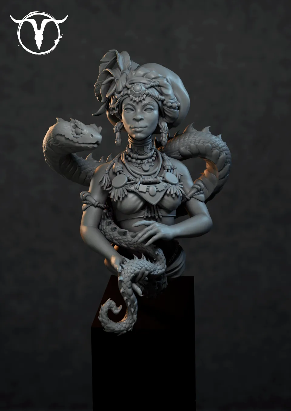 Akelarre Models Busts Mambo Naga buste résine prêtresse serpent