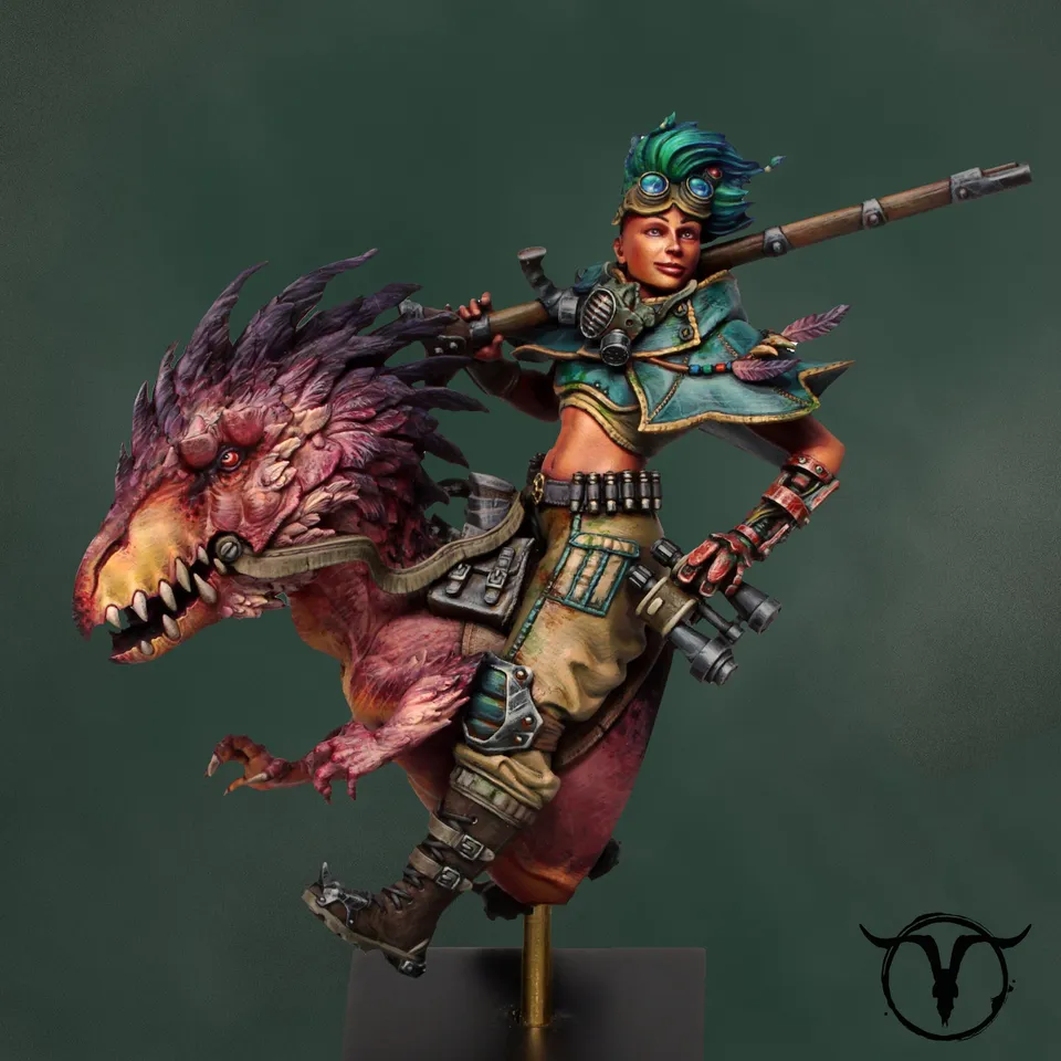 Akelarre Models Leah Falkenwrath Raptor Rider figurine