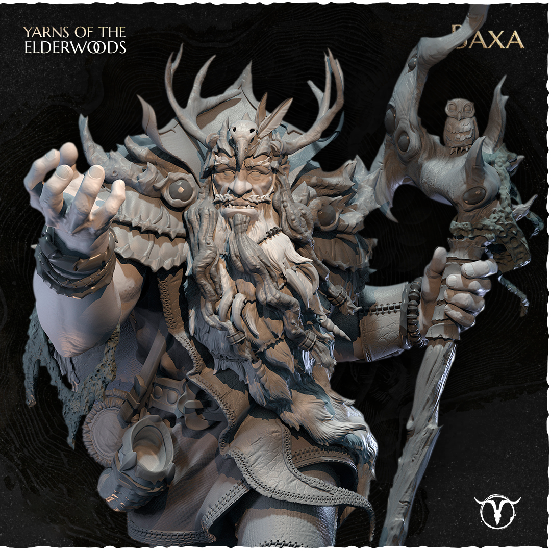 Akelarre Models Baxa figurine résine 75 mm protecteur forêt
