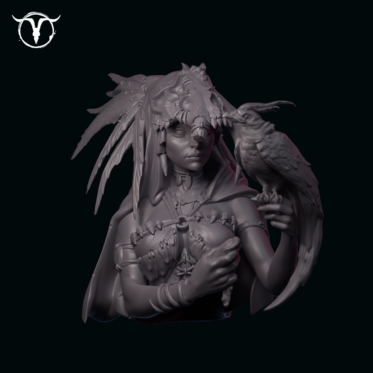 Akelarre Models Busts Vanna Grimnir buste résine chamane oiseau
