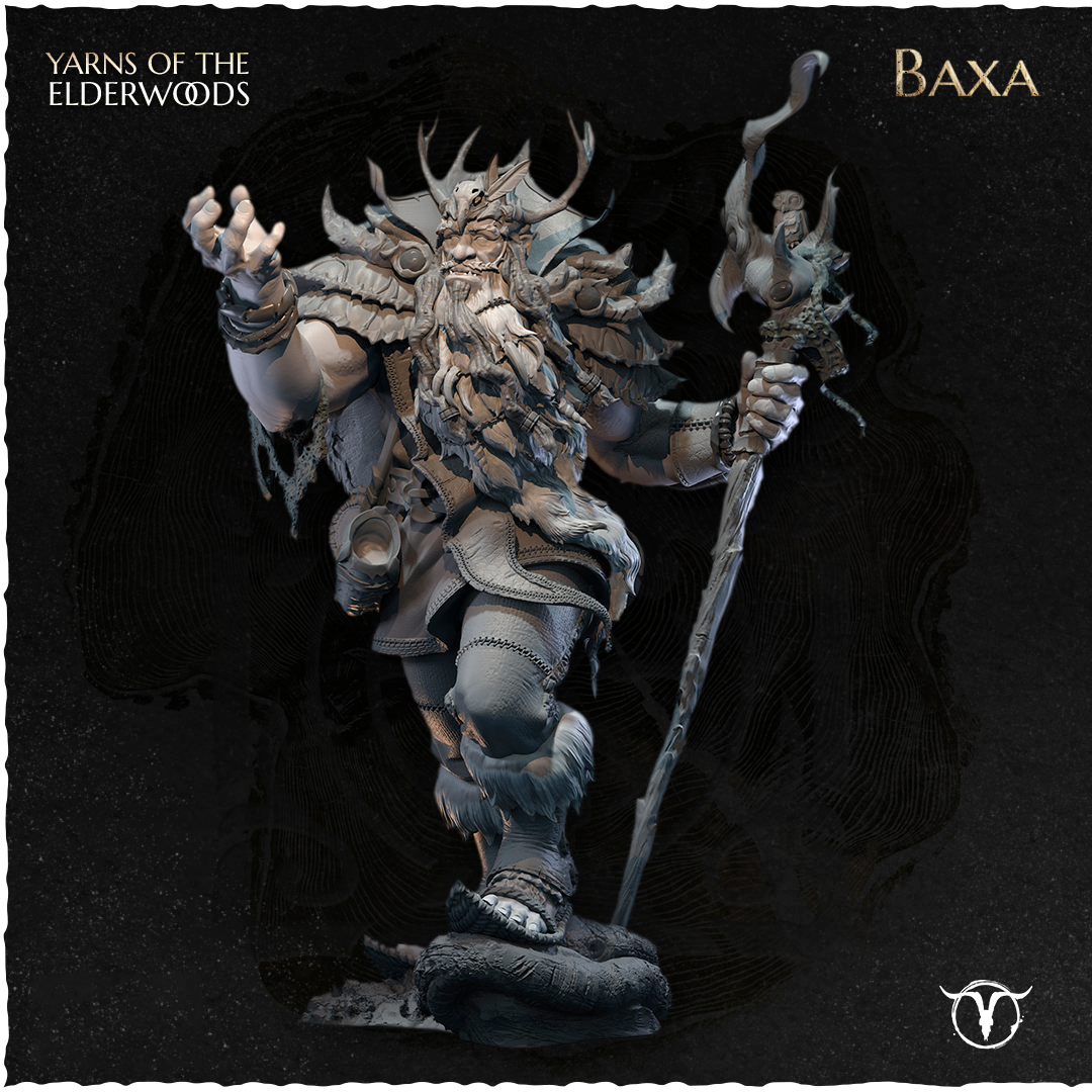 Akelarre Models Baxa figurine résine 75 mm protecteur forêt