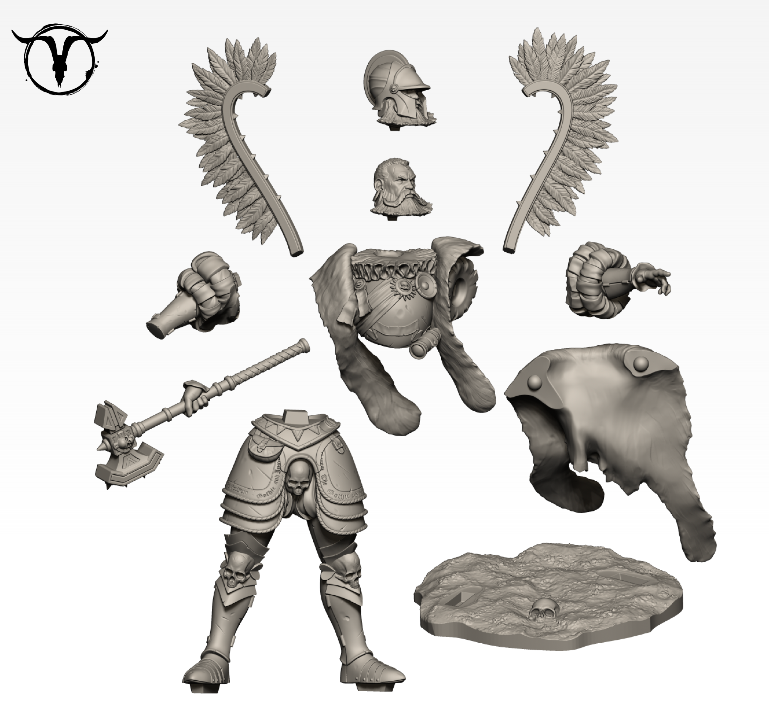Akelarre Models 75/80 mm Wolfram + Murktail pack figurine résine