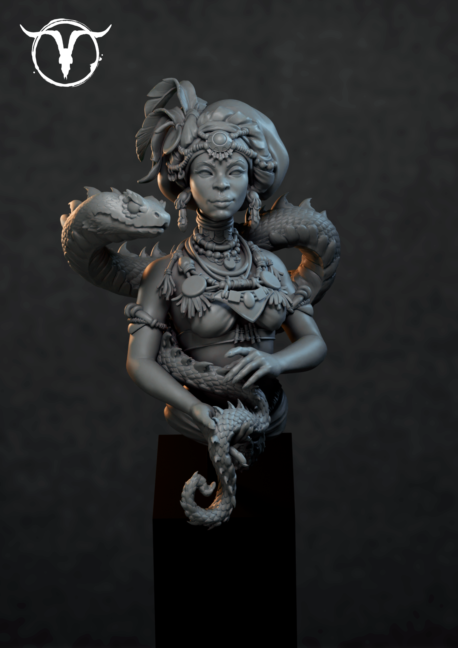 Akelarre Models Busts Mambo Naga buste résine prêtresse serpent