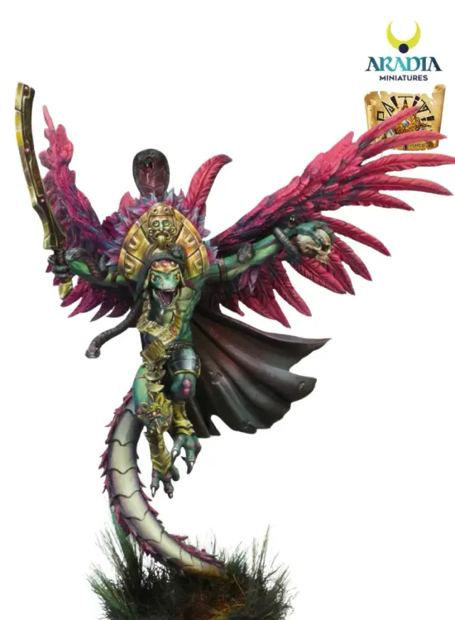 Paititi Quetzalcoatl figurine résine serpent à plumes