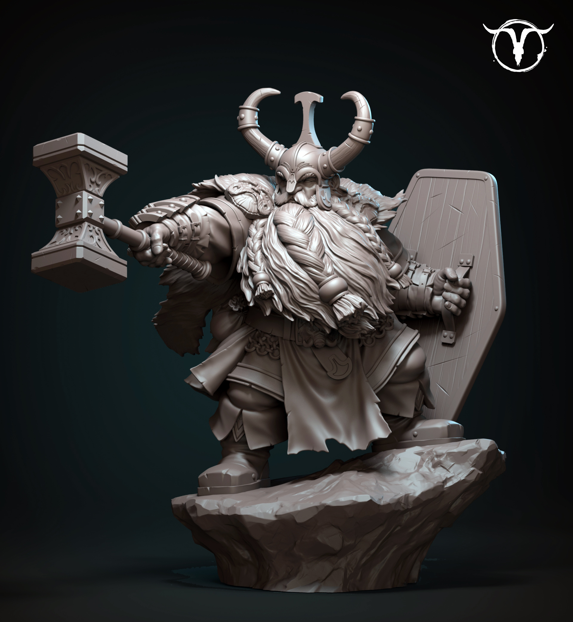 Akelarre Models 75/80 mm Durgan Hammerfist figurine nain résine