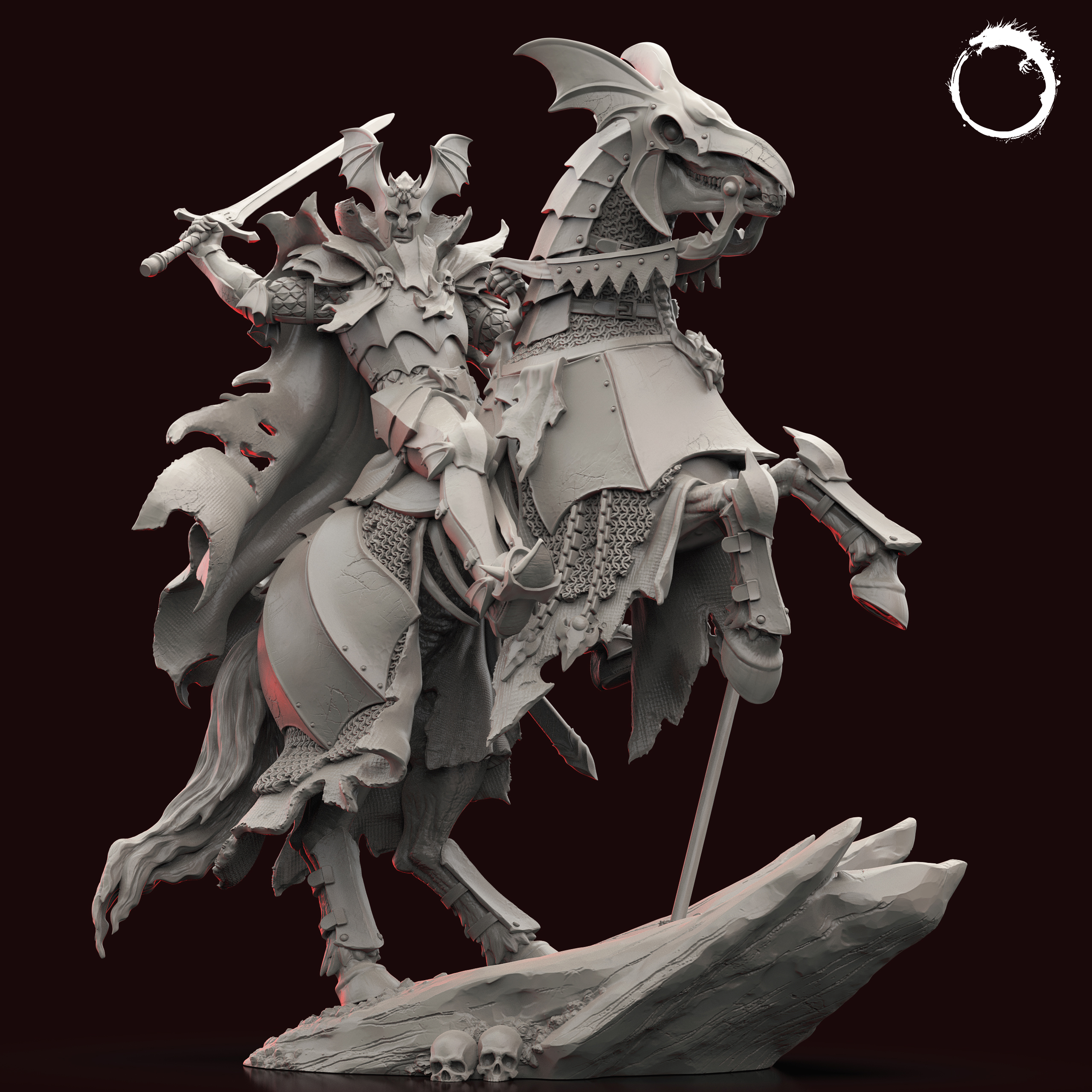 Akelarre Models Mounted Dracul Lord Undead figurine résine 80mm