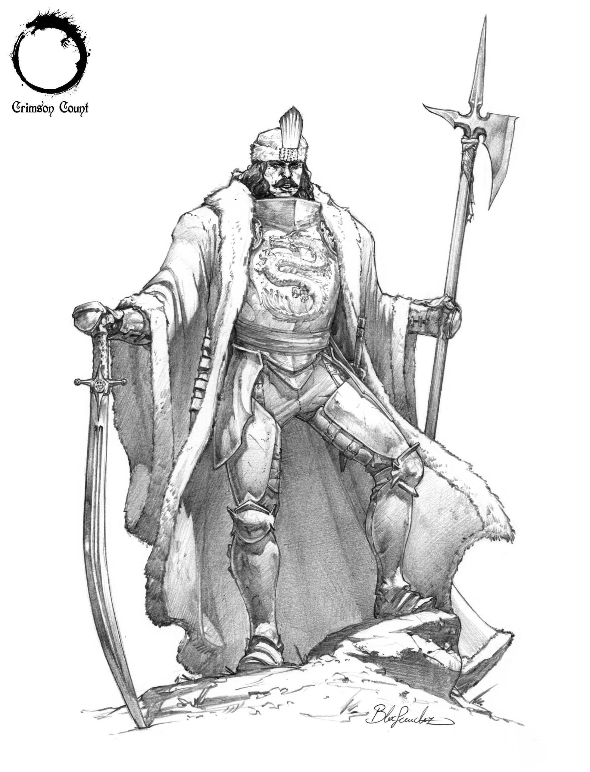 Akelarre Models 75/80 mm Vlad Tepes figurine résine 80mm deux têtes