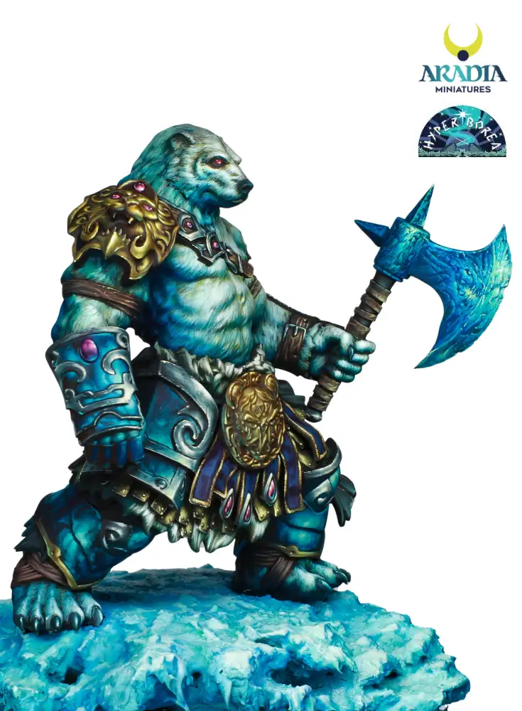 Hyperborea Bearserker figurine résine guerrier ours
