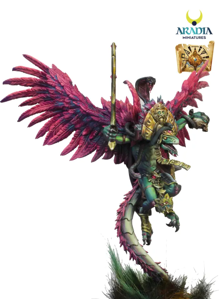 Paititi Quetzalcoatl figurine résine serpent à plumes