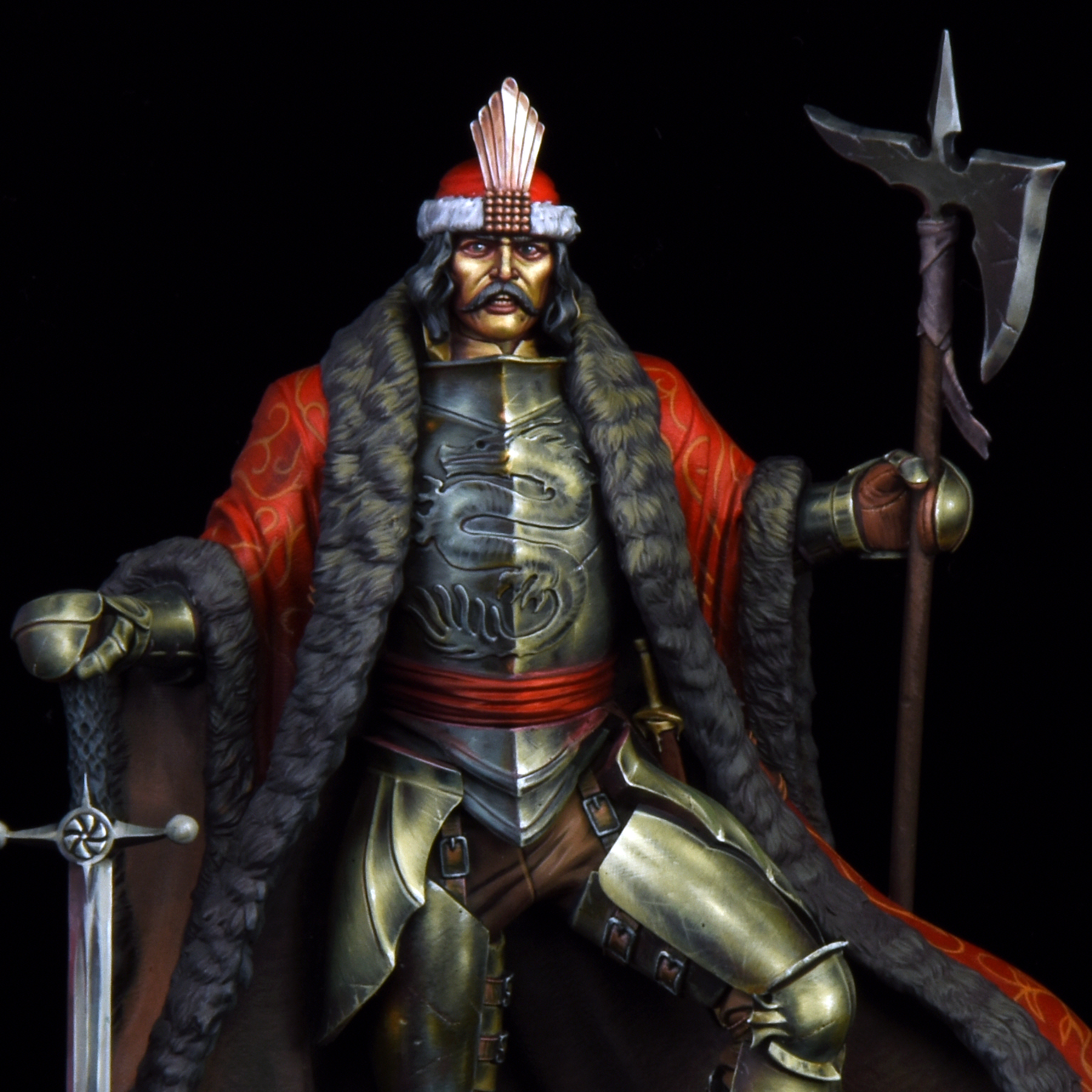 Akelarre Models 75/80 mm Vlad Tepes figurine résine 80mm deux têtes