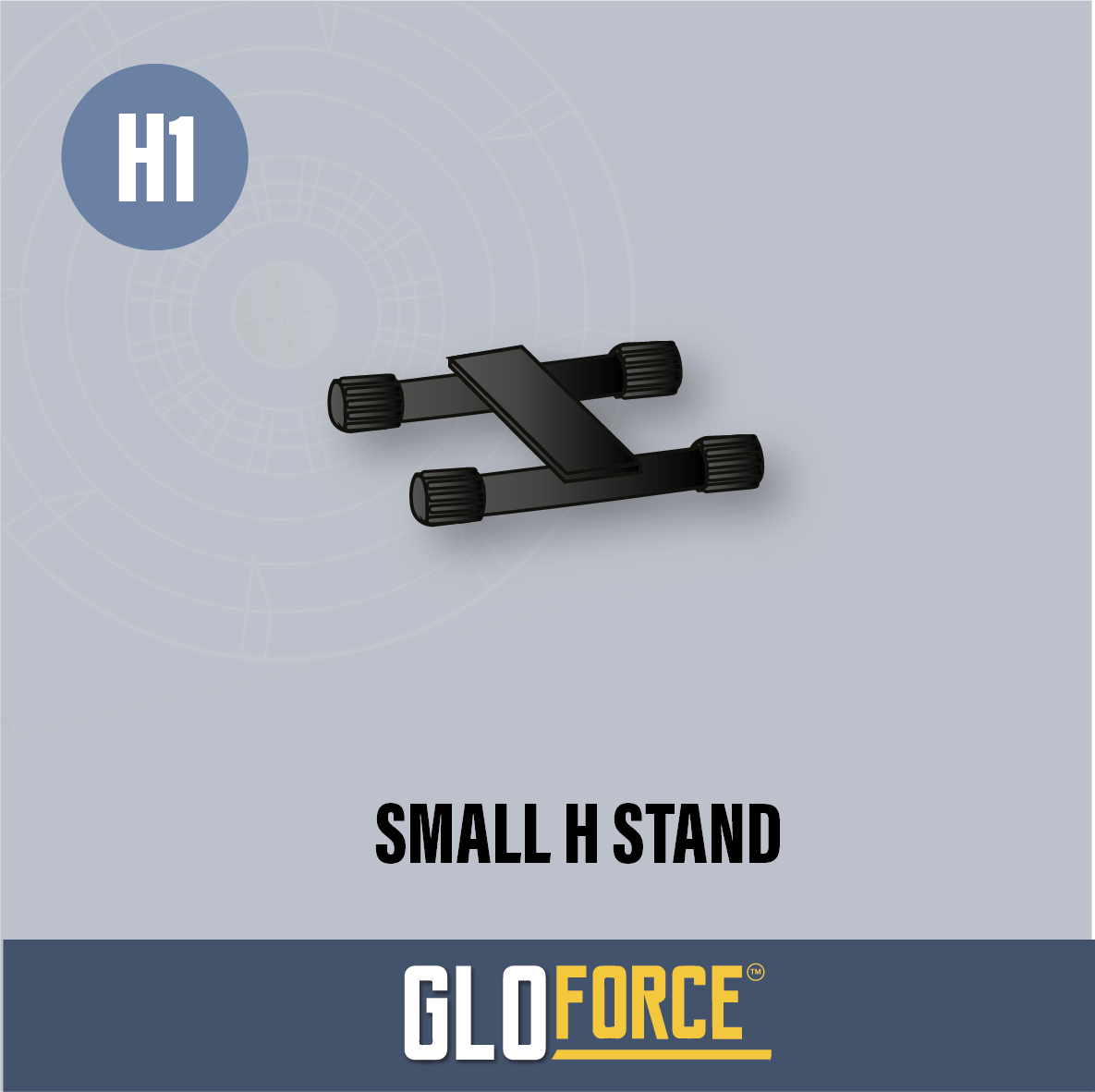 Gloforce Components H1-Small H Stand support noir jaune léger