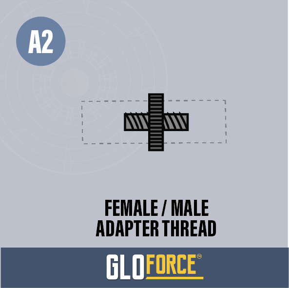 Gloforce Components A2 adaptateur filetage 1/4 UNC mâle