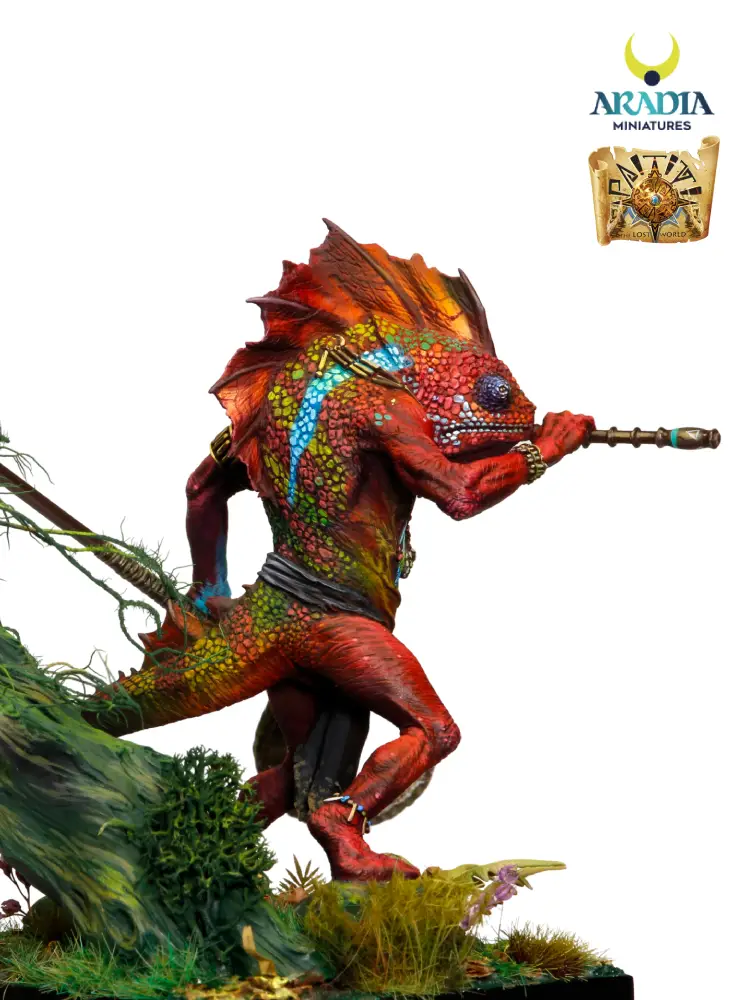 Aradia Minis Paititi Xlaloc figurine résine homme caméléon
