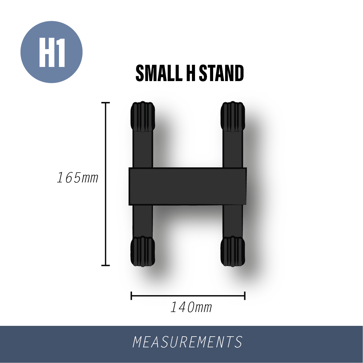 Gloforce Components H1-Small H Stand support noir jaune léger