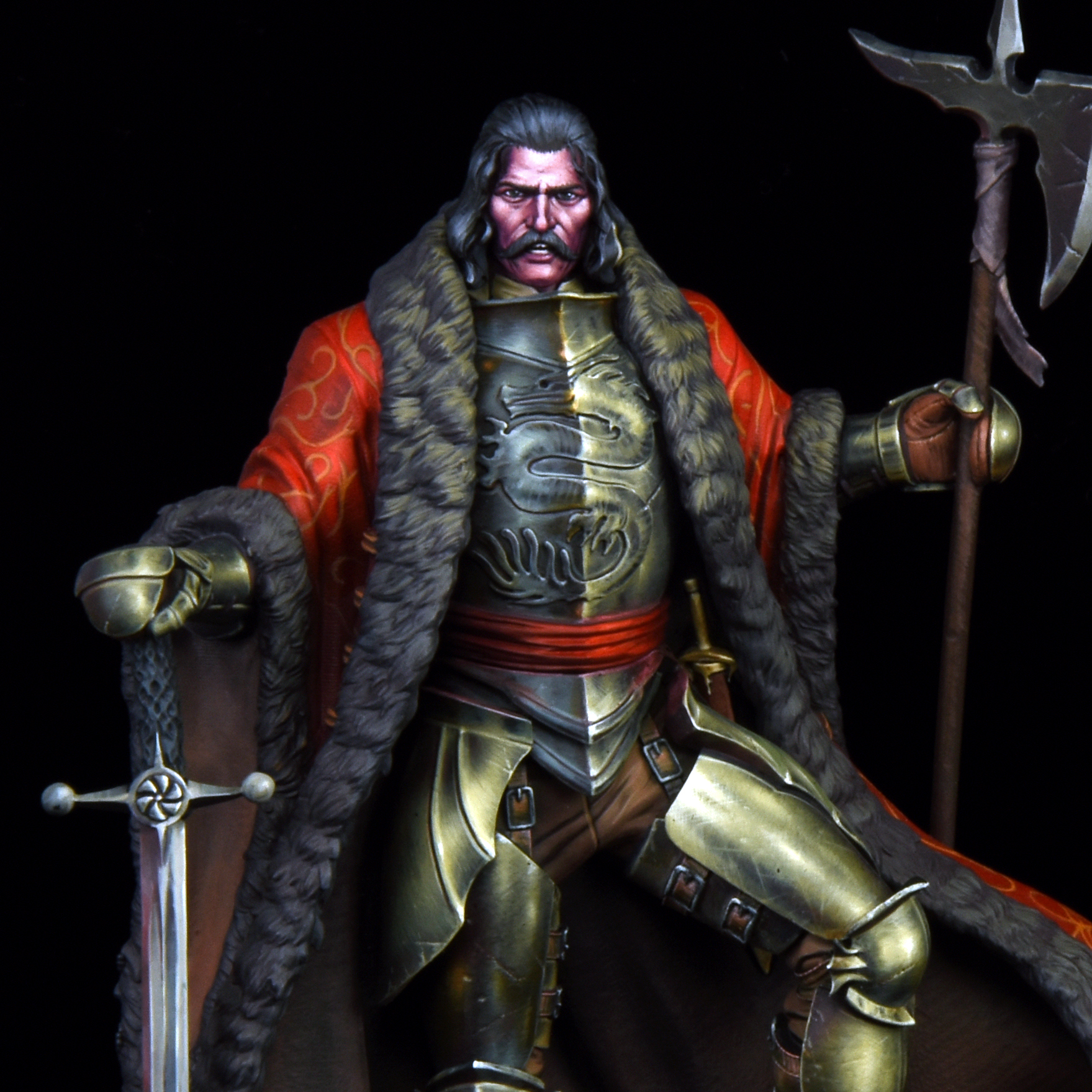 Akelarre Models 75/80 mm Vlad Tepes figurine résine 80mm deux têtes