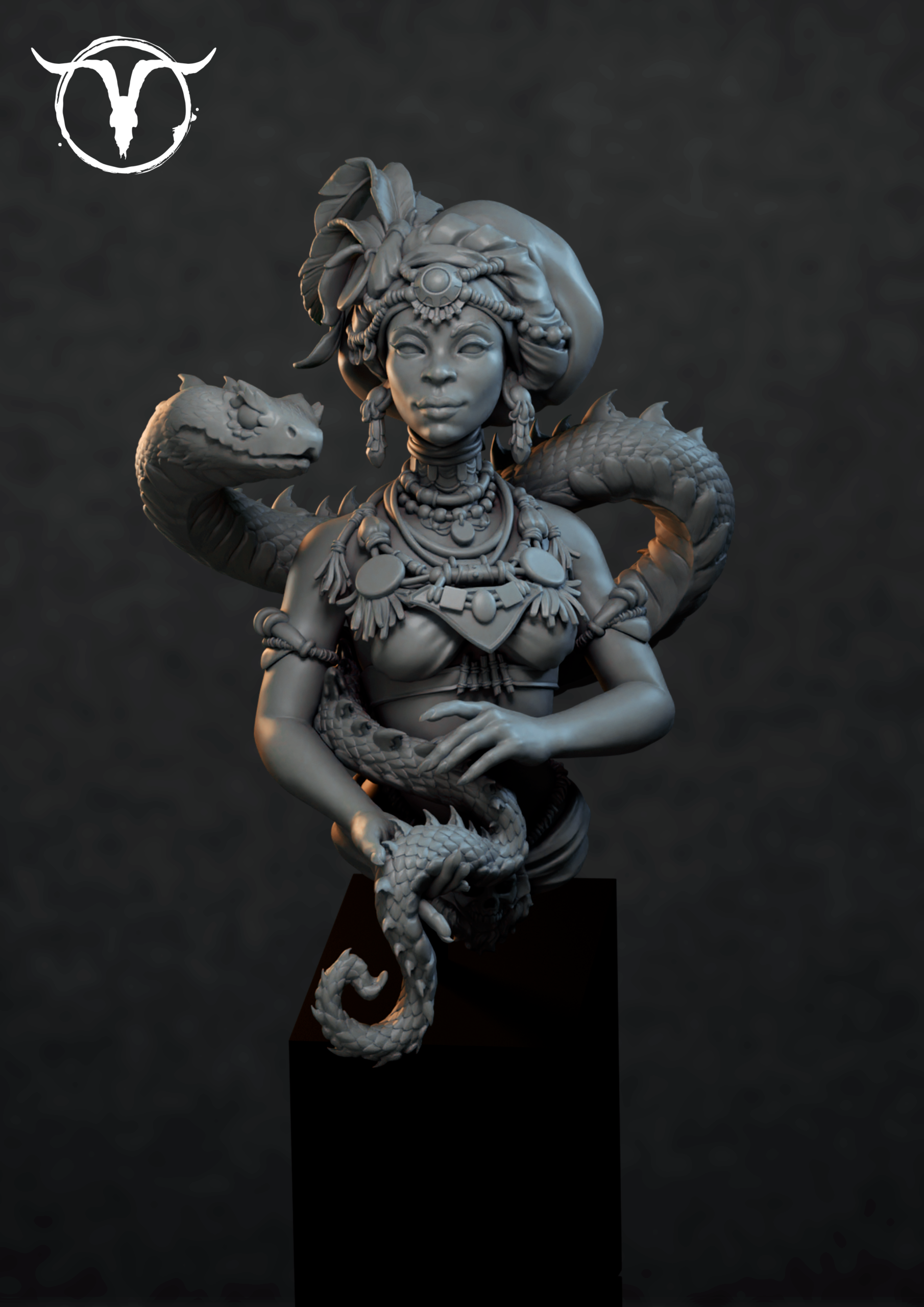 Akelarre Models Busts Mambo Naga buste résine prêtresse serpent